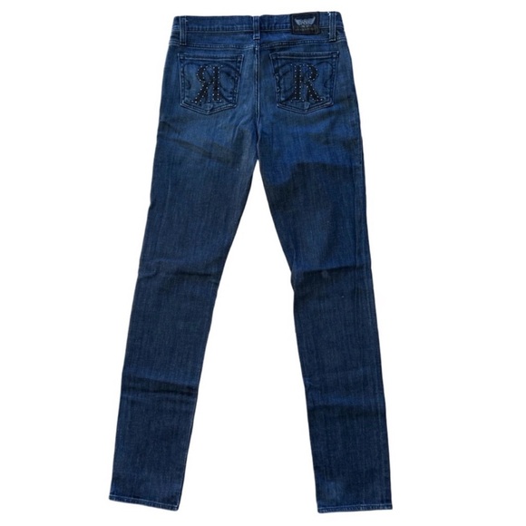 🔥👖 ROCK & REPUBLIC BERLIN Skinny Jeans | Size 29 | Studded R Logo - Picture 3 of 14